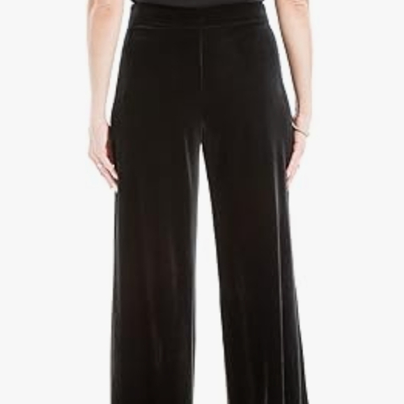 Max Studio ponte velvet Elastic Elegant Black Wide-Leg Pants office work XL - Picture 4 of 10